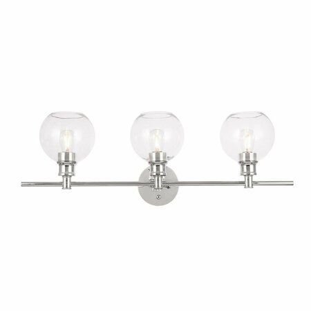 CLING Collier 3 Light Chrome & Clear Glass Wall Sconce CL1538266